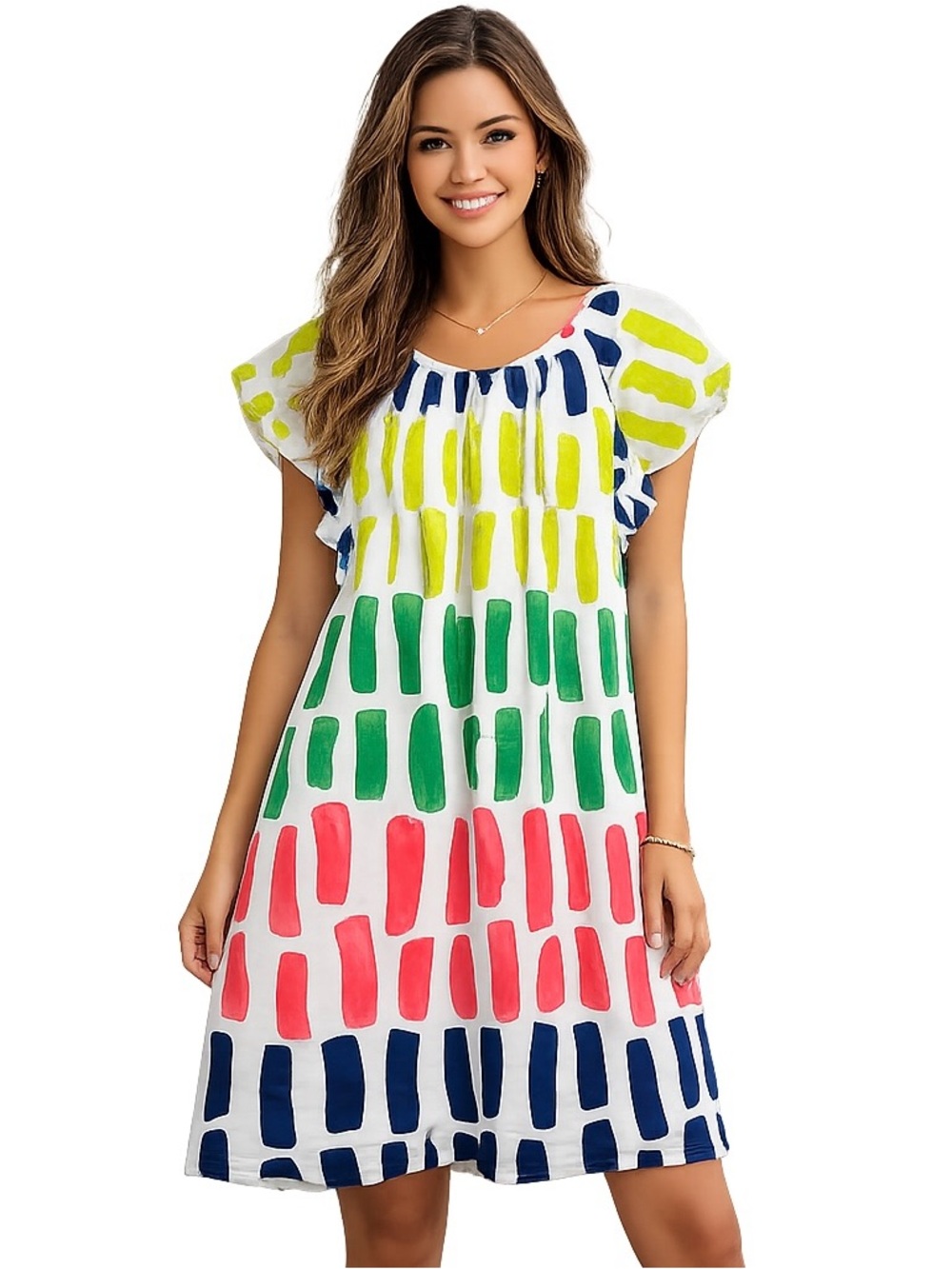 Crown & Ivy Colorblock Brushstroke Shift Dress Women’s Size Small